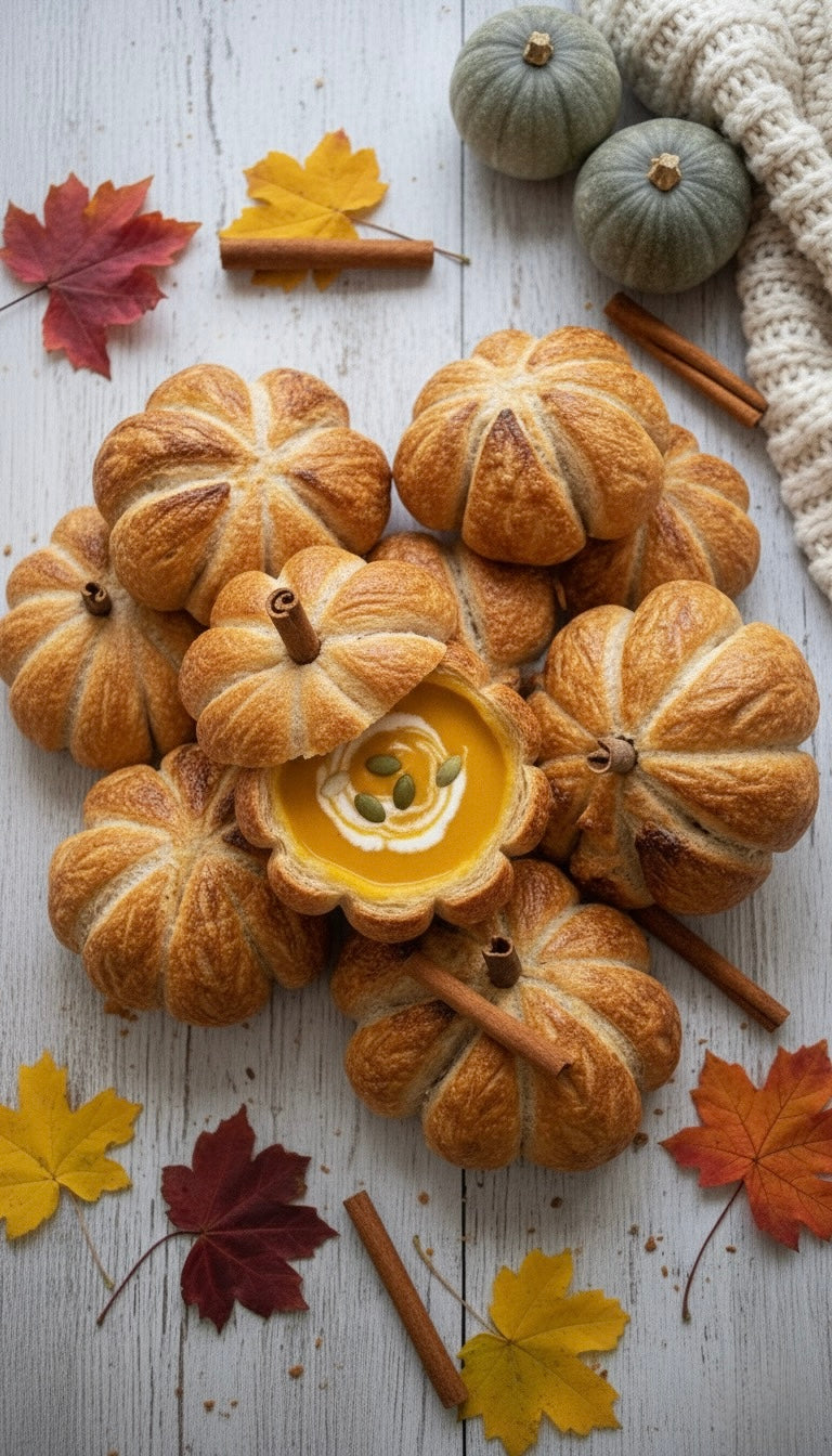 3 Mini Pumpkin-shaped Bread Bowls
